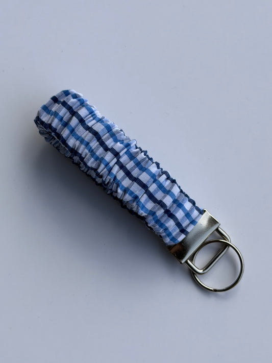 Scrunchie Wristlet - Blue Plaid