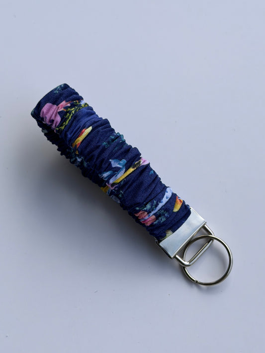 Scrunchie Wristlet - Dark Blue Whimsy